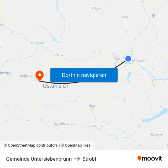 Gemeinde Untersiebenbrunn to Strobl map