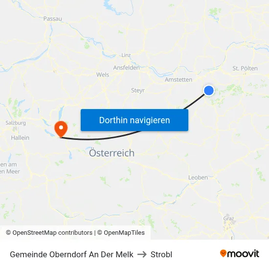 Gemeinde Oberndorf An Der Melk to Strobl map