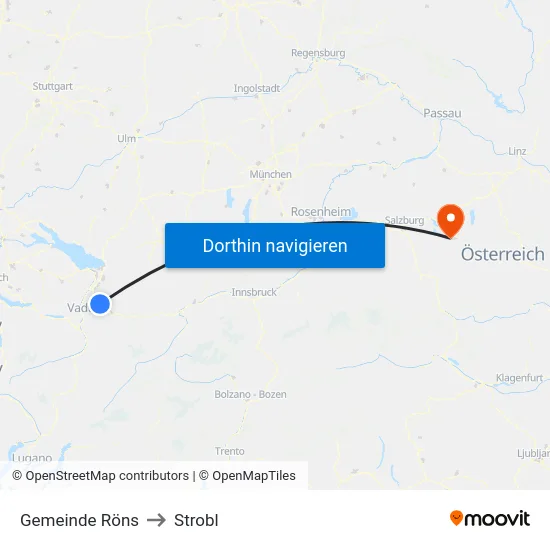 Gemeinde Röns to Strobl map