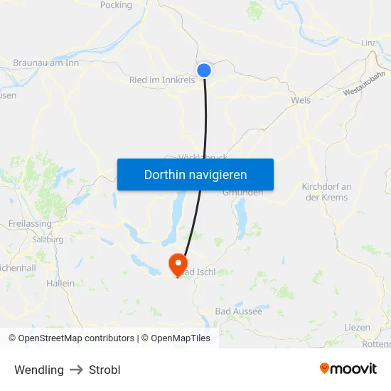 Wendling to Strobl map