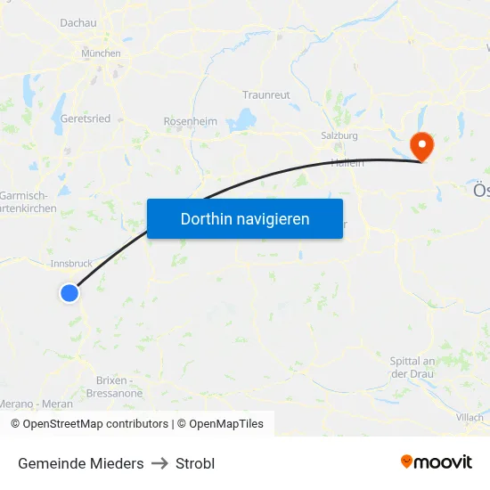 Gemeinde Mieders to Strobl map