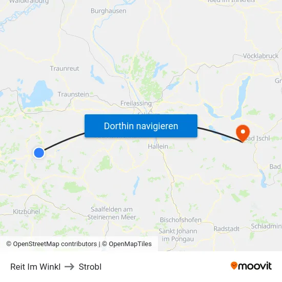 Reit Im Winkl to Strobl map