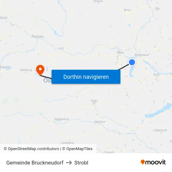 Gemeinde Bruckneudorf to Strobl map