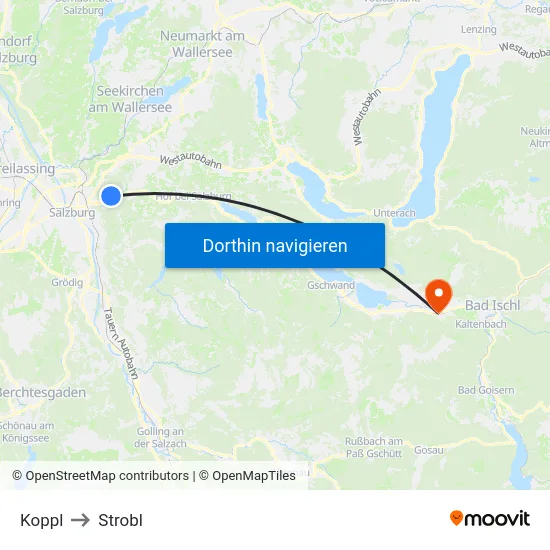 Koppl to Strobl map