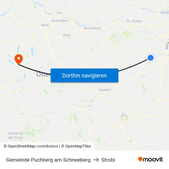 Gemeinde Puchberg am Schneeberg to Strobl map