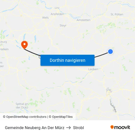 Gemeinde Neuberg An Der Mürz to Strobl map