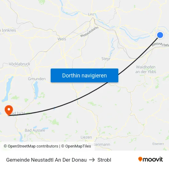 Gemeinde Neustadtl An Der Donau to Strobl map