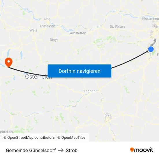 Gemeinde Günselsdorf to Strobl map