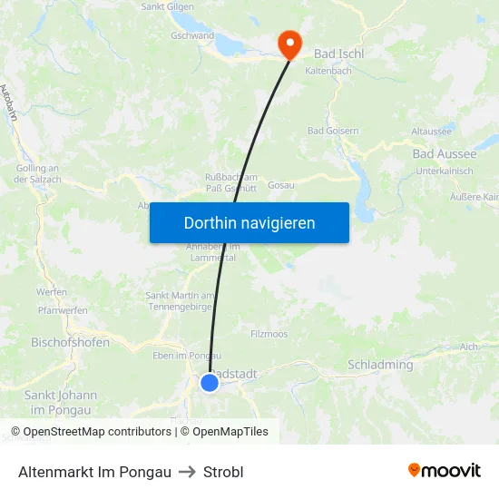 Altenmarkt Im Pongau to Strobl map