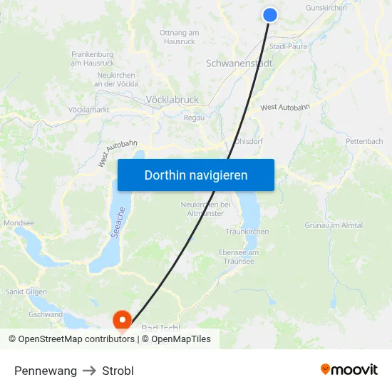 Pennewang to Strobl map