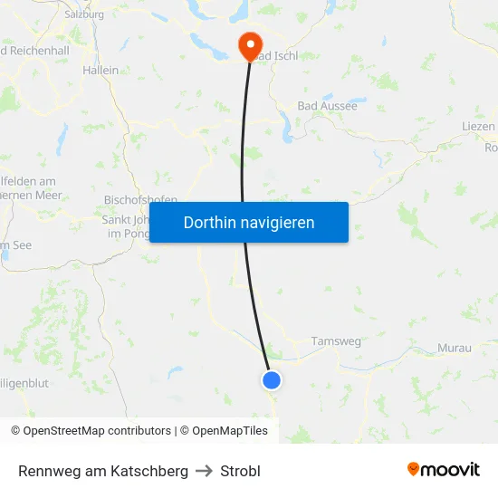 Rennweg am Katschberg to Strobl map