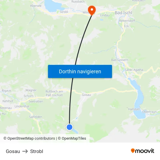 Gosau to Strobl map