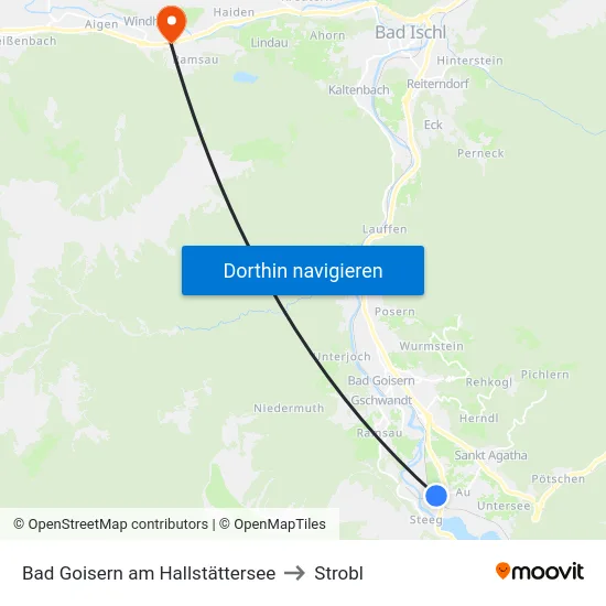 Bad Goisern am Hallstättersee to Strobl map
