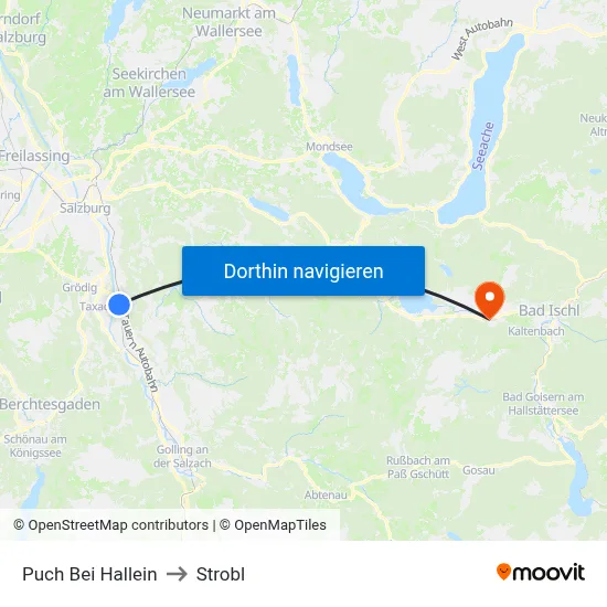 Puch Bei Hallein to Strobl map