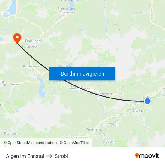 Aigen Im Ennstal to Strobl map