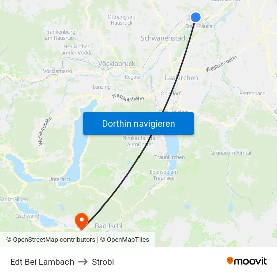 Edt Bei Lambach to Strobl map