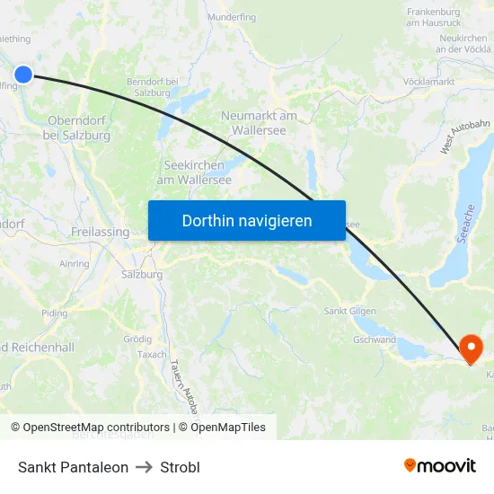 Sankt Pantaleon to Strobl map