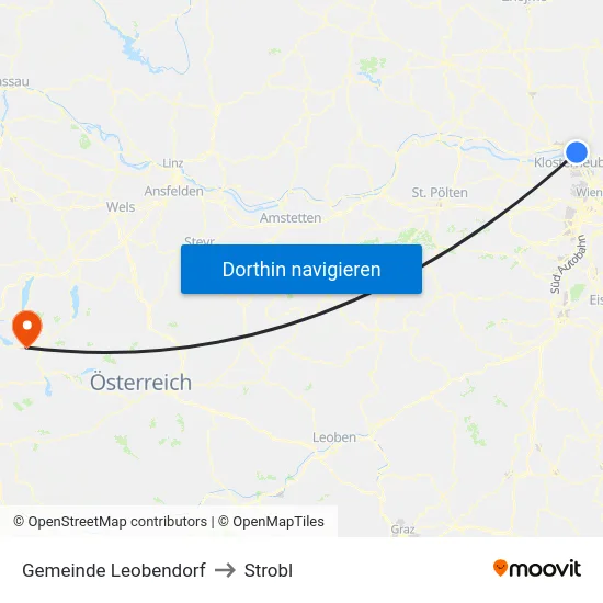 Gemeinde Leobendorf to Strobl map