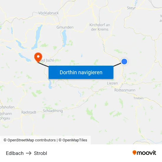 Edlbach to Strobl map