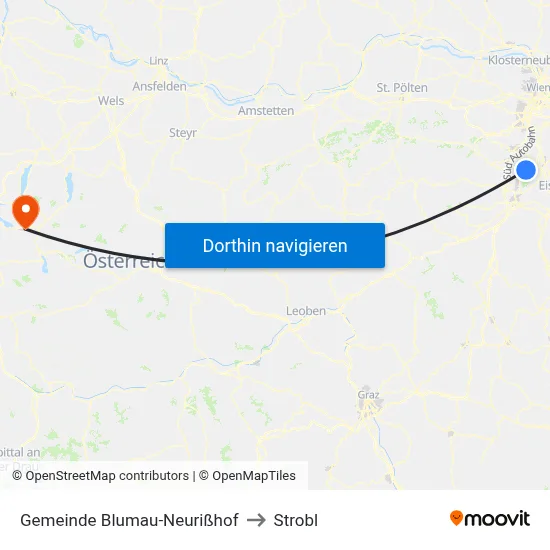 Gemeinde Blumau-Neurißhof to Strobl map