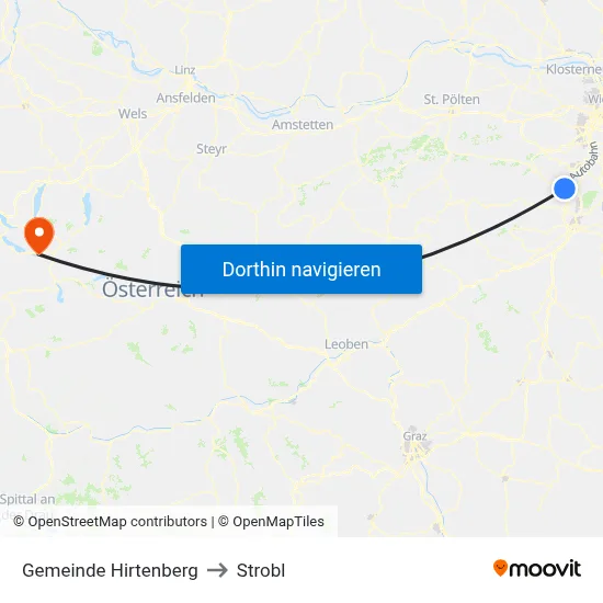 Gemeinde Hirtenberg to Strobl map