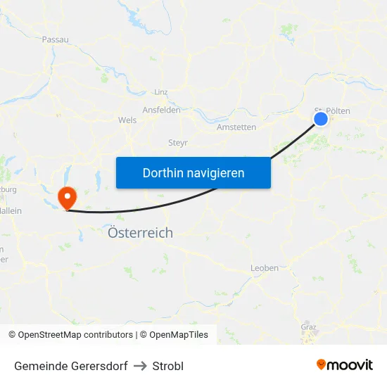 Gemeinde Gerersdorf to Strobl map