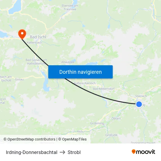 Irdning-Donnersbachtal to Strobl map