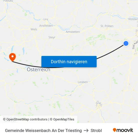 Gemeinde Weissenbach An Der Triesting to Strobl map