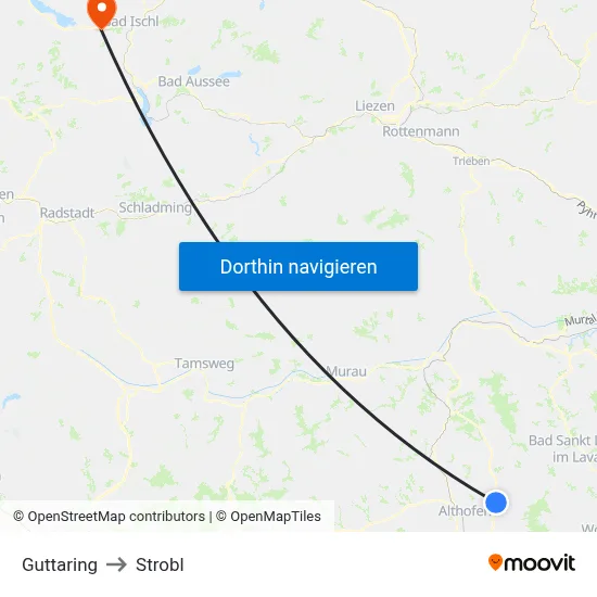 Guttaring to Strobl map