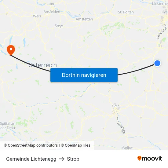 Gemeinde Lichtenegg to Strobl map
