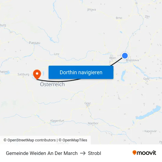 Gemeinde Weiden An Der March to Strobl map