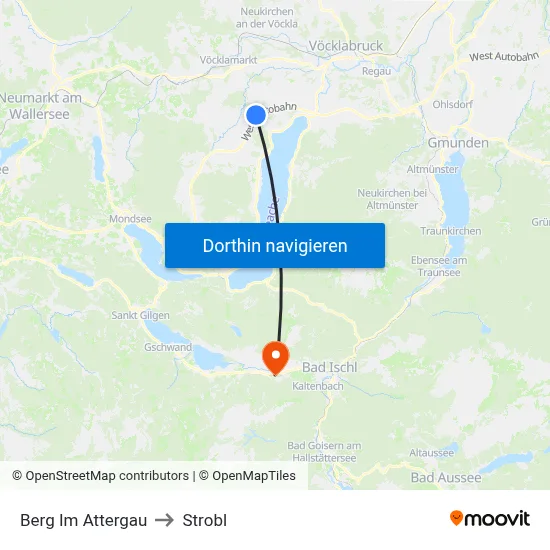Berg Im Attergau to Strobl map