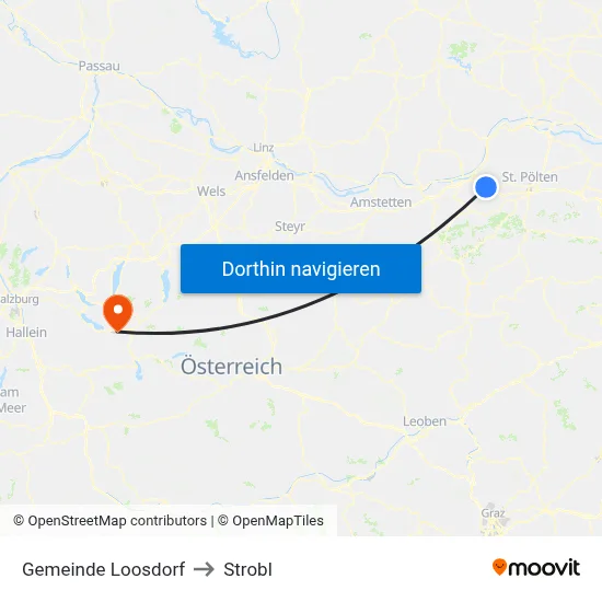 Gemeinde Loosdorf to Strobl map