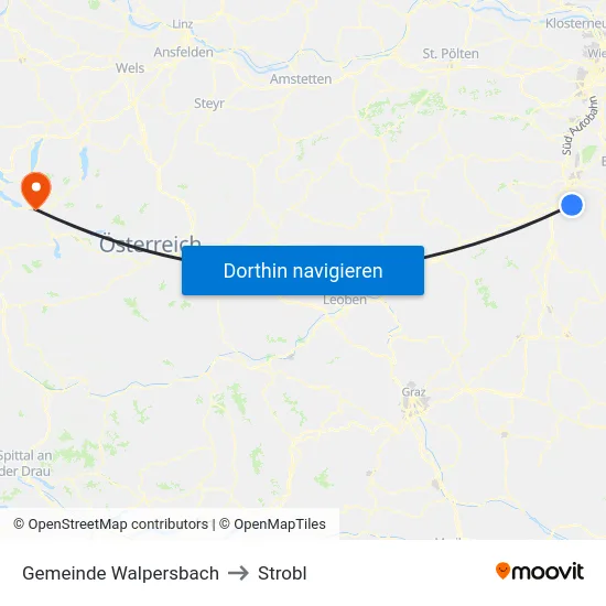 Gemeinde Walpersbach to Strobl map
