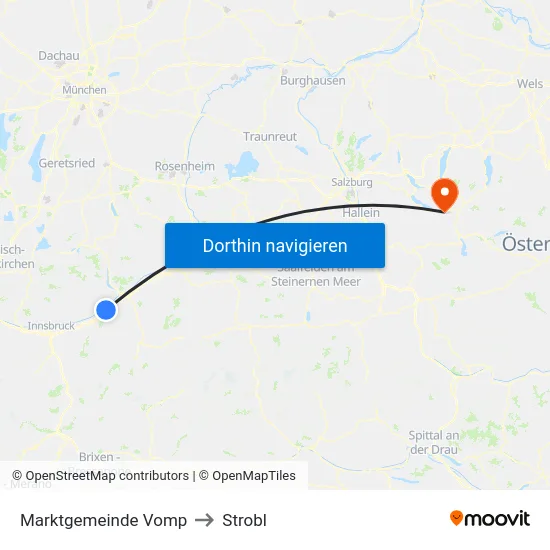 Marktgemeinde Vomp to Strobl map