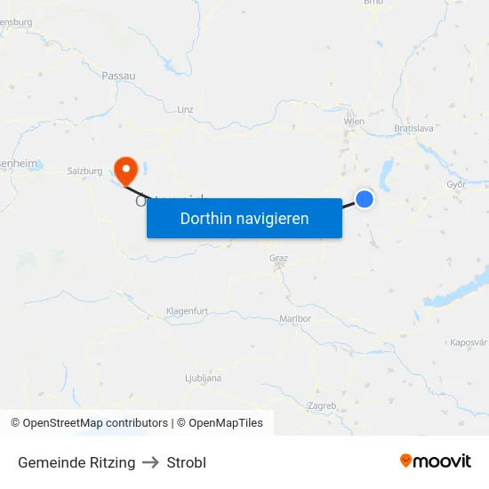 Gemeinde Ritzing to Strobl map