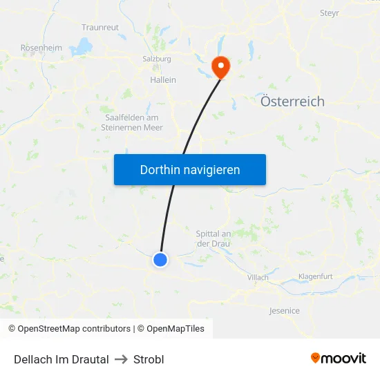 Dellach Im Drautal to Strobl map
