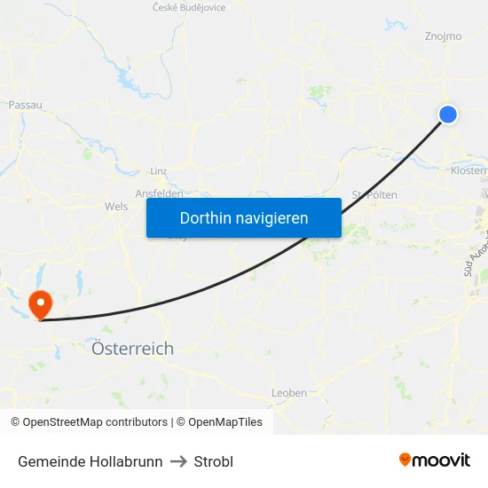 Gemeinde Hollabrunn to Strobl map