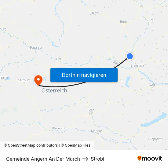 Gemeinde Angern An Der March to Strobl map