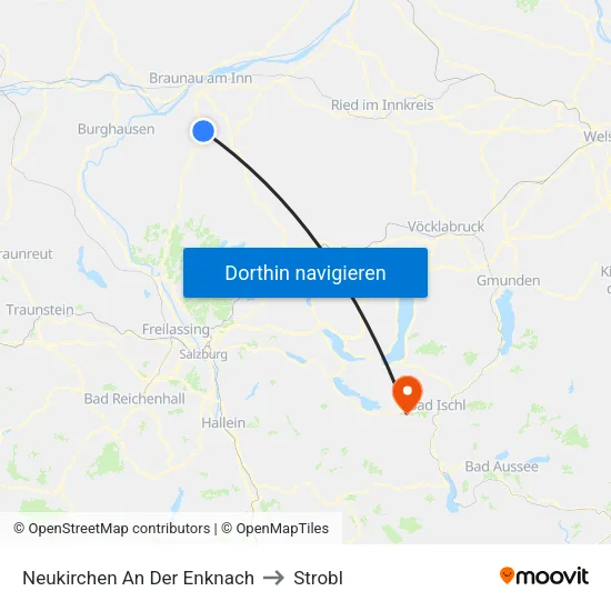 Neukirchen An Der Enknach to Strobl map