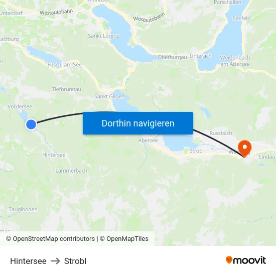 Hintersee to Strobl map