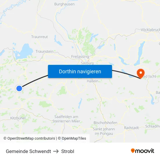 Gemeinde Schwendt to Strobl map