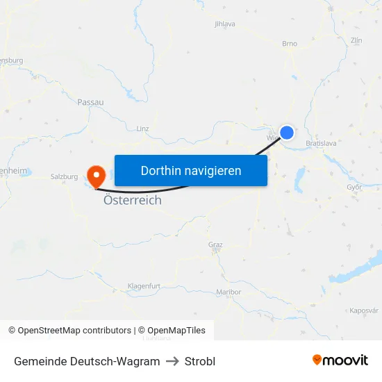 Gemeinde Deutsch-Wagram to Strobl map