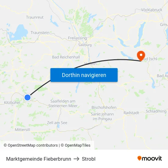 Marktgemeinde Fieberbrunn to Strobl map