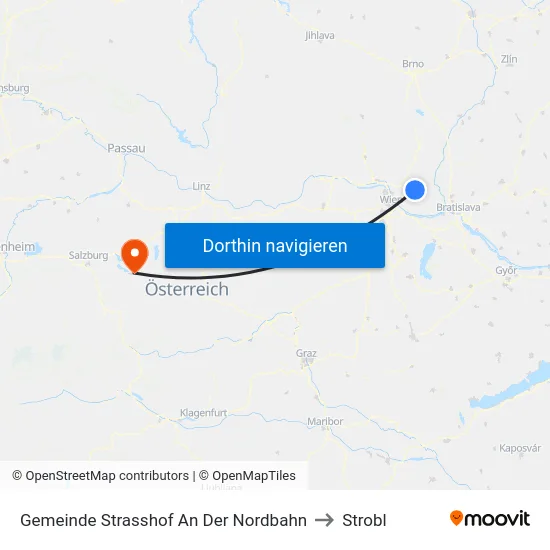 Gemeinde Strasshof An Der Nordbahn to Strobl map