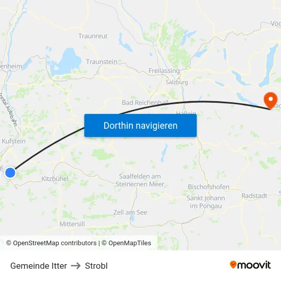 Gemeinde Itter to Strobl map