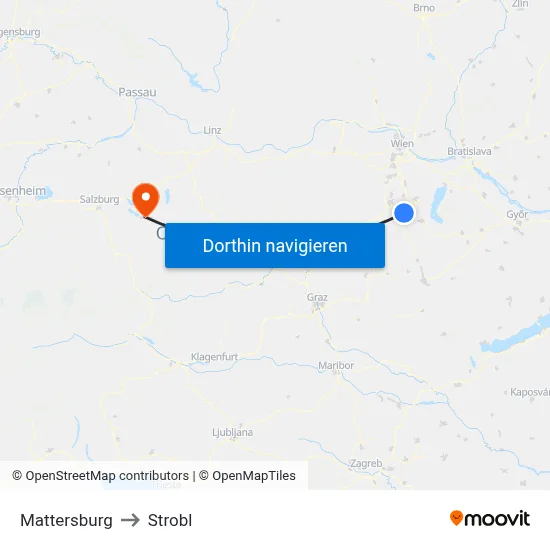 Mattersburg to Strobl map