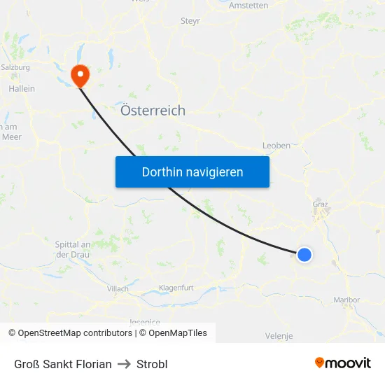 Groß Sankt Florian to Strobl map
