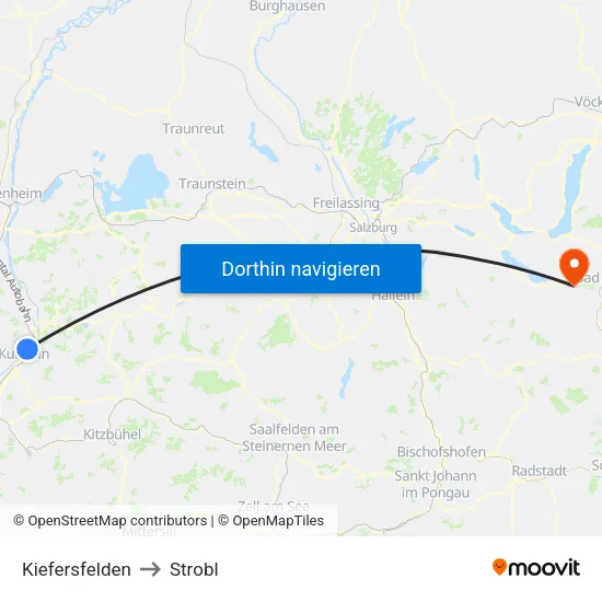 Kiefersfelden to Strobl map