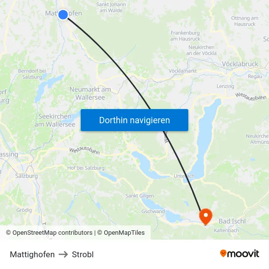 Mattighofen to Strobl map